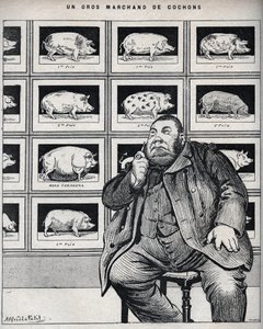 Suuri sikakauppias - Sarjakuva elokuvassa "Le Cochon, Normandian matkamuistoja" 1898 tekijältä Alfred Le Petit