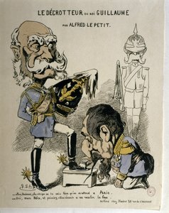 RANSKAN JA KYPROKSEN SOTA: Preussin Vilhelm I:n ja Ranskan Napoleon III:n karikatyyri:...
