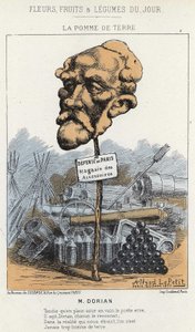 La Potato: Sarjakuva Dorianista - ill. 20.1.1871 alkaen "Päivän kukat, hedelmät ja vihannekset" tekijältä Alfred Le Petit