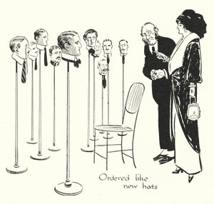 Miesten valitseminen kuin hatut (litografia)