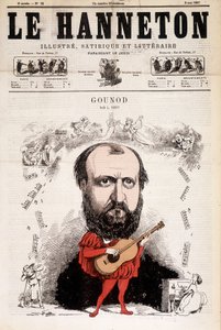 Toukokuun 1867 kaappimies. Sarjakuva Charles Gounod (1818 - 1893), ranskalainen säveltäjä. Kirjailija: alfred le Petité tekijältä Alfred Petit