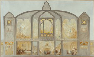 Luonnos Saint-Jean de Montmartren kirkosta, noin 1900 (öljy). tekijältä Alfred Plauzeau