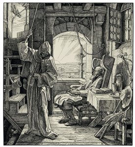 Kuolema ystävänä, 1851. tekijältä Alfred Rethel