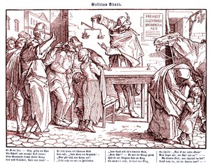 Totentanz 1848: Kuolema todistaa, että kaikki ihmiset ovat tasa-arvoisia tekijältä Alfred Rethel