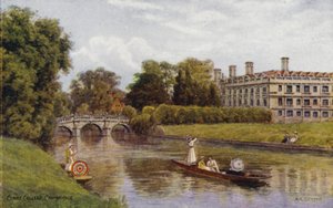 Cambridge: Clare College (väri litho) tekijältä Alfred Robert Quinton