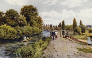 Cambridge: On the Granta (väri litho) tekijältä Alfred Robert Quinton