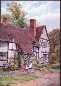 Havington, nro Evesham, Worcester, The Cottages and the Village Life of Rural England, julkaisija Dent & Sons Limited tekijältä Alfred Robert Quinton