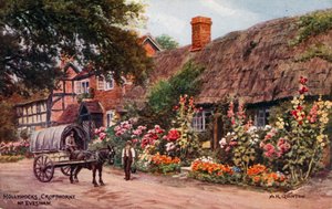 Hollyhocks, Cropthorne, Evesham tekijältä Alfred Robert Quinton