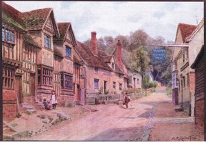 Taloja, joissa entiset kutojat, Kersey, Suffolk, asuivat Dent & Sons Limitedin julkaisemasta The Cottages and the Village Life of Rural England -julkaisusta tekijältä Alfred Robert Quinton