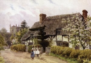 Norton, lähellä Eveshamia, Worcester (väri litho) tekijältä Alfred Robert Quinton