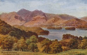 Skiddaw ja Keswick Brandelhow-puistosta, Lake District (järvialue) tekijältä Alfred Robert Quinton