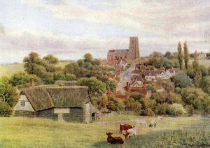 The Church on the Hill, Kersey, Suffolk tekijältä Alfred Robert Quinton