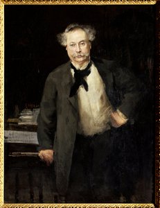 Alexandre Dumas Jr.:n (1824-1895), ranskalaisen kirjailijan muotokuva. Alfred Philippe Rollin (1846-1919) maalaus