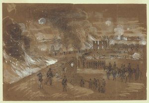Muman [sic] talojen ja navettojen polttaminen taistelussa 17. syyskuuta tekijältä Alfred Rudolph Waud
