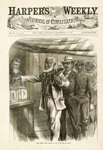 Ensimmäinen äänestys, pub. Harpers Weekly, 1867
