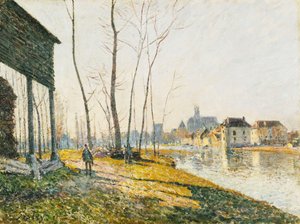 Helmikuun aamu Moret-sur-Loingissa; Helmikuun aamu Moret-sur-Loingissa, 1881 tekijältä Alfred Sisley