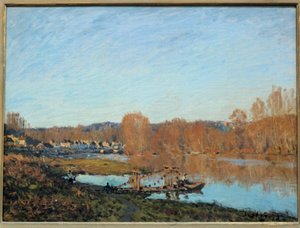 Syksy Oisen rannalla vuonna 1873 Alfred Sisleyn (1839-1899) maalaus 1873 Montreal, kuvataiteen museo tekijältä Alfred Sisley