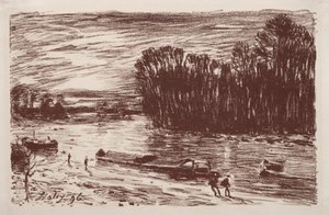 Banks of the Loing, lähellä Saint-Mammèsia, 1896. tekijältä Alfred Sisley