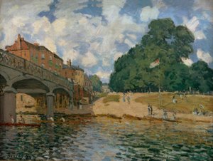 Hampton Courtin silta tekijältä Alfred Sisley