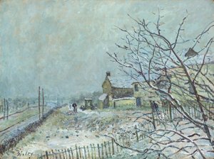 Ensimmäinen lumi Veneux-Nadonissa tekijältä Alfred Sisley