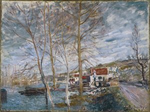 Tulva Moretissa Tulva Moretissa, 1879 tekijältä Alfred Sisley