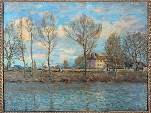 Saari suuri jatte; Neuilly-sur-Seine. Alfred Sisleyn maalaus tekijältä Alfred Sisley