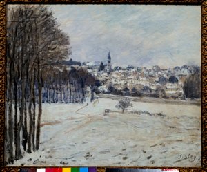Alfred Sisleyn (1839-1899) La neige a Marly Painting 1875 su. 0,46x0,56 m Pariisi, musee d