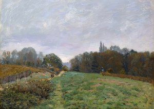 Maisema lähellä Louveciennesiä. 1873 tekijältä Alfred Sisley