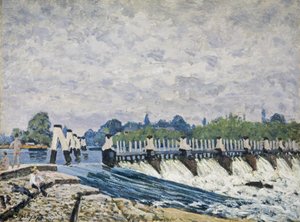 Molesey Weir, Hampton Court tekijältä Alfred Sisley