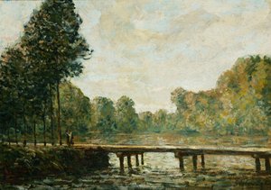 Pieni silta Orvannen yli, 1890 tekijältä Alfred Sisley
