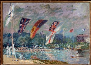 Regatta Moleseyssa, Englannissa - öljy kankaalle tekijältä Alfred Sisley