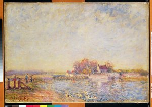 Jokikohtaus ankkojen kanssa, 1881 tekijältä Alfred Sisley