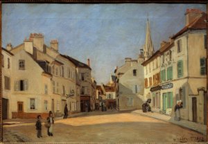 Rue de la Chaussée à Argenteuil, kuten Place à Argenteuil tekijältä Alfred Sisley
