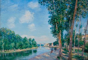 Saint Mammes, Soleil de June - Alfred Sisleyn (1839-1899) maalaus tekijältä Alfred Sisley