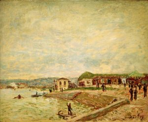 Seine bei Tagesanbruch tekijältä Alfred Sisley