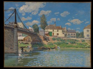 Silta Villeneuve-la-Garennessa tekijältä Alfred Sisley