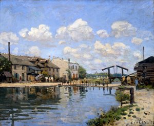 Canal Saint-Martin, Pariisi, 1872 tekijältä Alfred Sisley