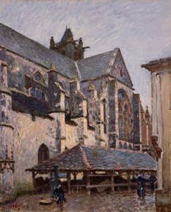 Moret in the Rain -kirkko, 1894. tekijältä Alfred Sisley