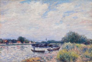 The Loing at Saint-Mammes, n. 1859-1899 (öljy kankaalle) tekijältä Alfred Sisley
