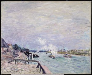 Seine Grenellessä, märkä sää, 1878 tekijältä Alfred Sisley
