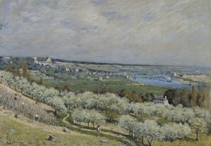 Terassi Saint-Germainissa, kevät tekijältä Alfred Sisley