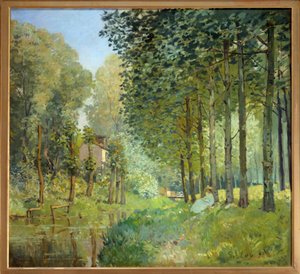 Loput puron reunalla, puureuna - Alfred Sisleyn (1839-1899) maalaus