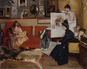 Studiossa, 1888. tekijältä Alfred Emile Stevens