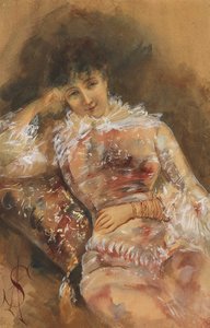 Sarah Bernhardtin muotokuva 1844-1923, n. 1880. tekijältä Alfred Emile Stevens