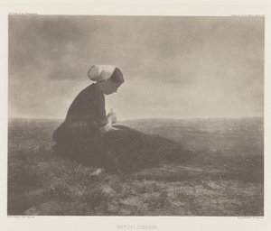 Netzflickerin (Mending Nets), Katwijk 1894 tekijältä Alfred Stieglitz