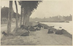 Seinen rannalla – Pariisin lähellä, 1894, painettu 1897. tekijältä Alfred Stieglitz