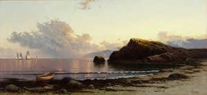Auringonlasku rannikolla 1885 (Öljy kankaalle) tekijältä Alfred Thompson Bricher