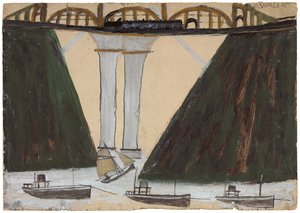 Saltash Bridge, c. 1930 (kynä ja öljy kortille)