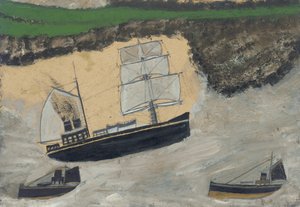 Kolme höyrylaivaa (öljyä ja kynä laivalla) tekijältä Alfred Wallis