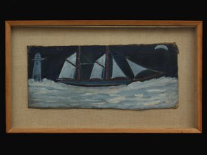 Troolari Cornishin rannikolla, noin 1930 tekijältä Alfred Wallis